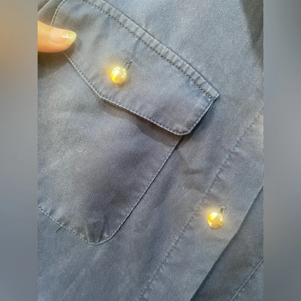 denim long dress( fade blue with white strands) - Picture 3 of 16